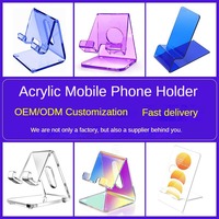 Support de téléphone portable en acrylique transparent personnalisé pour bureau, support de téléphone portable portable compatible avec Switch, Pad, tablette