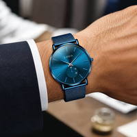 Reloj de Hombre Casual Minimalista de Lujo con Correa de Cuero, Resistente al Agua 30M, Movimiento de Cuarzo Ultrafino y Moderno