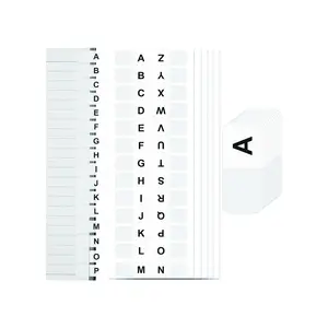 260PCS Blanc Alphabet Onglets Étiquette Autocollant A à Z 26 Lettres Alphabétique Onglets Index pour Livres Dictionnaire Notes Fichier