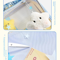 Porte-documents portable en forme d'étoile, élégant, léger, transparent, avec plusieurs compartiments, grande capacité, pour papiers de test