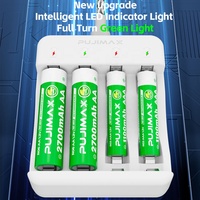 Chargeur de batterie intelligent portable PUJIMAX à 4 emplacements, compatible avec les piles rechargeables NiMH AA AAA 1,2 V, ensemble complet