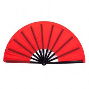 Abanico Plegable de Plástico Personalizado de 33 cm, Abanico de Mano Grande de Colores para Kung Fu, Carnaval, Música, Festival, Baile, Regalos, Artesanía de Bambú - Product Image 4