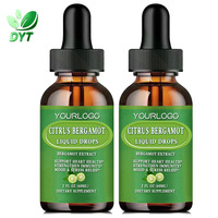 Gouttes buvables personnalisées de bergamote citrique pour adultes - Compléments alimentaires végétaliens à base de plantes 60 ml, faciles à absorber, améliorent l'immunité