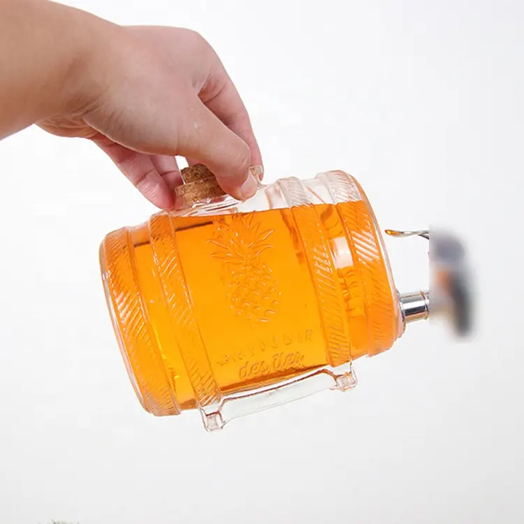 Hot sale 1000ml honey jar glass food storage container bottle glass unique for jam / decorative honey jars