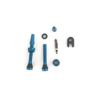 Válvula Presta sin cámara de 50mm de alta calidad, accesorios de bicicleta de aleación de aluminio azul - Product Image 3