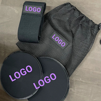 Disques de glisse ABS multicolores portables à double face pour l'exercice physique, avec mini-bandes de résistance en latex et bande de résistance pour les fessiers