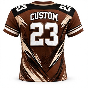 Maillot de football américain en gros, impression numérique personnalisée, numéro d'équipe, uniforme sportif, maille polyester légère et respirante - Product Image 3