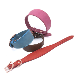 लक्जरी वास्तविक चमड़े के काउहिड पालतू जानवर कॉलर ग्रेहाउंड वेजिंगटन छोटे बड़े कुत्ते चौड़े चमड़े के कुत्ते कॉलर पट्टा अनुकूलित - Product Image 2