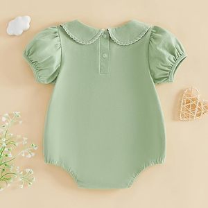 Body de Verano para Bebés Niñas, Transpirable, Suave, con Cierre de Botones, Manga Corta, Estilo Burbuja - Product Image 2