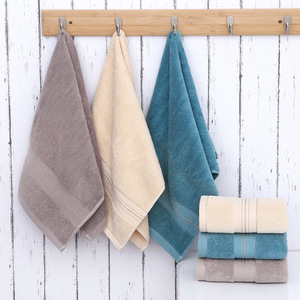 Toallas Faciales de Algodón Puro 33X75Cm, Color Sólido, Suaves y Absorbentes, Toalla de Baño para el Hogar, Beige, Azul, Marrón - Product Image 5