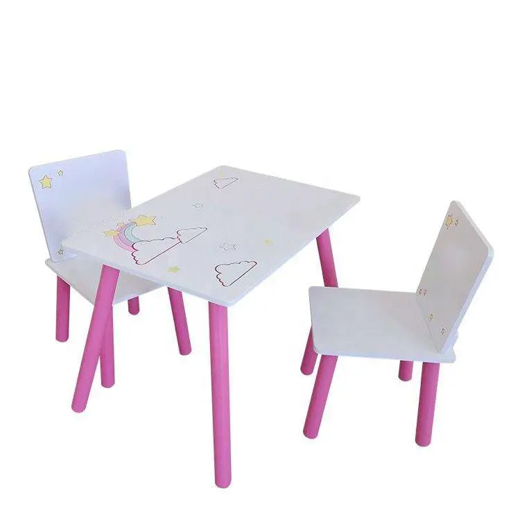 Camera dei bambini e piccoli mobili per bambini in legno di scuola materna i bambini a mano scrivania e sedia set ragazze di colore rosa studio sedia