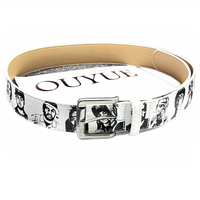Ceinture Hip Hop Euro-Américaine Graffiti Unisexe Design Niche Blanc Simple Accessoire Personnalisé