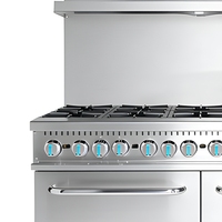 Cuisinière à gaz en acier inoxydable à 6 brûleurs, four à rôtissoire de 24 pouces, cuisinière de cuisine commerciale pour restaurant
