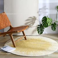 Coze Designer Modern Black and White Geometric Wool Handmade Luxury Round Carpet for Office Home Use Area Rugs
