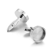 Base d'autocollant DIY en acier inoxydable, taille personnalisée, pour cabochon rond, diamètre 16 mm, profondeur 3 mm, pour attache de manchette à sertir