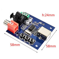 Tarjeta DAC de Audio USB PCM2704 con Salida Coaxial/Fibra Óptica, Decodificador de Tarjeta de Sonido de Alta Fidelidad y Alta Resolución, Grado Audiófilo