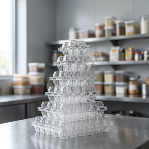 Industrial 10 Cavity <b>Eco</b>-Friendly Recyclable PP Transparent Durable Plastic <b>Egg</b> Tray Carton Box Hygienic Food Packaging Custom - Product Image 3