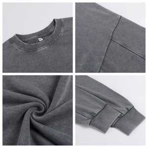 Camisetas de Manga Larga de Alta Calidad, 350GSM, Lavado Ácido, Algodón, Corte Ajustado, Personalizables con Logotipo Serigrafiado, Sudaderas con Capucha para Hombre - Product Image 4