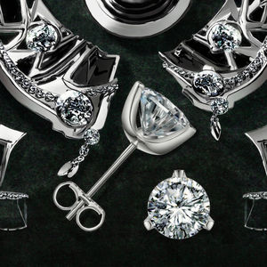 Pendientes de Flor de Plata de Ley 925 Chapados en Oro con Incrustaciones de Circonitas Brillantes de 2CT, 1CT y 3CT, Certificado GRA, Unisex - Product Image 3