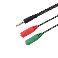 Adaptateur de casque Microphone et Audio 2 TRS femelle à TRRS mâle, 3.5mm, câble stéréo, Jack Y