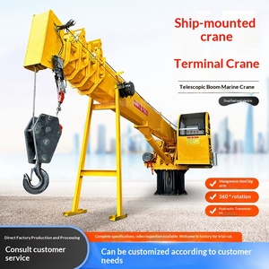 Grue de quai marine 8T 16T à bras télescopique fixe pour port de navires - Product Image 1