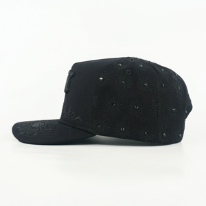 Casquette de baseball Tcap China 100% toile personnalisée avec strass, broderie 3D, casquette snapback - Product Image 3