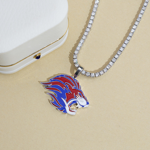 สร้อยคอจี้รูปหัวสิงโตสไตล์ฮิปฮอป MSN-863 เงินแท้ 925 ชุบโรเดียม - Product Image 3