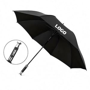 Logo Advertising Golf <b>Umbrella</b> Long Straight Coating Metal Handle Pongee Fabric Automatic Uv Plastic Black - Product Image 1