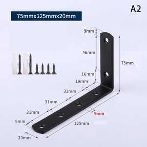 Support d'angle en acier inoxydable à 90 degrés, fixation <span class=keywords><strong>pour</strong></span> meubles, portes, armoires, écrans muraux - Product Image 6
