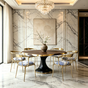 Table à manger ovale de luxe italienne sur mesure <span class=keywords><strong>en</strong></span> bois massif, 8-10 places, grande table de salle à manger pour villa et projet de mobilier de manoir - Product Image 6