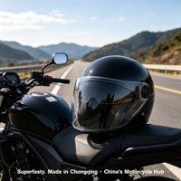 Nouveau casque de moto demi-face Superfasty 758 à double visière, fermeture rapide, matériau PP, pour la conduite urbaine, utilisation toutes saisons
