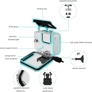 Boîtier étanche sous-marin 60M pour caméra d'action <span class=keywords><strong>GoPro</strong></span> Hero 13 12 11 10 9, coque de protection pour plongée, accessoire de protection - Product Image 4