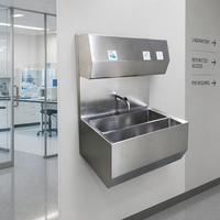 Station de lavage des mains automatique Topwing en acier inoxydable avec sécheur à air haute vitesse, couverture 10 mètres pour la sanitisation des usines agroalimentaires