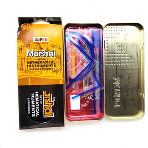 Juego de Matemáticas Marshal de Alta Calidad a Precio Económico, en Caja Metálica, 9 Piezas, Kit de Herramientas de Dibujo Geométrico con Reglas y Compás para Estudiantes Escolares - Product Image 6
