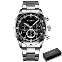 Montre CURREN pour homme, marque haut de gamme, sport, quartz, montres pour homme, acier plein, étanche, chronographe, montre-bracelet pour homme, Relogio Masculino