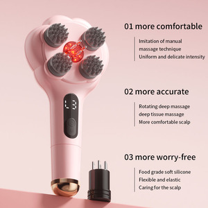 Masajeador de Cuero Cabelludo Inalámbrico con Batería de Litio, Cepillo de Masaje con Luz Roja para el Crecimiento del Cabello, Herramienta Eléctrica de Champú con Garras Suaves, Regalo - Product Image 2
