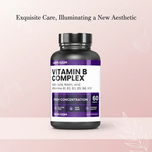 Comprimés de Vitamine B Complexe OEM ODM avec Acide Folique, <span class=keywords><strong>Biotine</strong></span>, Vitamines B1, B2, B3, B5, B6, B12, 60 Comprimés Complément Alimentaire - Product Image 2