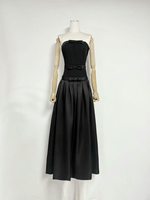 Robe de soirée longue plissée en satin sans bretelles, coupe cœur, avec ceinture à nœud, pour femme, sur mesure – Fabricant de vêtements en marque blanche