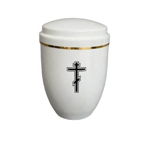 Urnas de Metal de aluminio decoradas con <span class=keywords><strong>Cruz</strong></span>, urna <span class=keywords><strong>funeraria</strong></span> para almacenamiento de cenizas, cremación de cenizas humanas - Product Image 1
