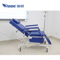 Chaise de transfusion médicale électrique à prix abordable pour la collecte de sang, la dialyse, la donatricité, l'infusion intraveineuse clinique