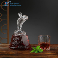 Carafe personnalisée faite à la main en forme d'animal du zodiaque en verre transparent pour whisky et bouteille de vin en forme de serpent