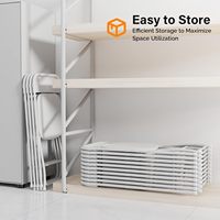 Chaise pliante en plastique blanc pour usage domestique et commercial, avec cadre métallique thermolaqué, idéale pour les réceptions et rassemblements – Vente en gros