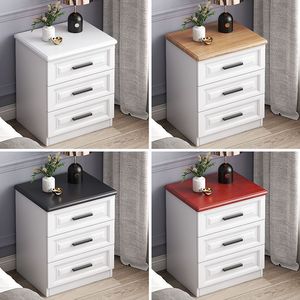 Mesita de noche blanca con 2 cajones, mueble de almacenamiento para dormitorio - Product Image 2