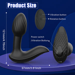 Venta caliente tapón Anal de 9 patrones con masajeador de próstata <span class=keywords><strong>vibrador</strong></span> de silicona y Anillo de Metal para el placer corporal de los hombres - Product Image 5