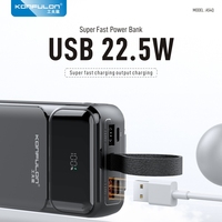KONFULON 2026 Power Bank Ponsel Pintar 20000mAh QC22.5W PD20W Pengisian Cepat Kabel Terintegrasi Inovatif USB Ganda untuk Perjalanan