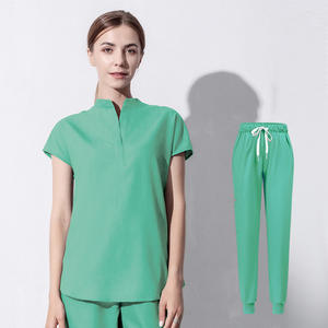 Uniformes d'hôpital gommages personnalisés gommages d'infirmière infirmière haut à manches courtes Joggers gommages costume Spa porter Stretch Slim Fit uniforme - Product Image 6