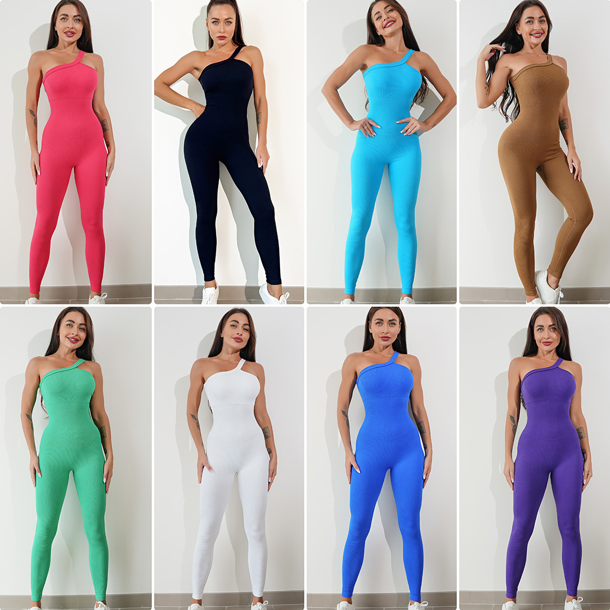 SEAUR Jumpsuit Sport Femme Scrunch Butt Lift – Shorty Une Pièce Sans Manches Gym Yoga Fitness