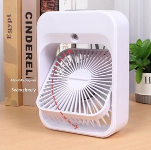 Nouveau ventilateur de bureau rafraîchissant, mini climatiseur USB rechargeable, ventilateur de table portable rotatif avec aromathérapie et pulvérisation d'eau - Product Image 1