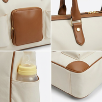 et cuir véritable maman fourre-tout grande capacité bébé organisateur sacs avec poche bouteille voyage maternité personnalisé