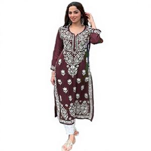 Blusas Étnicas Indias Pakistaníes de Alta Calidad para Mujer, JQ, de Rayón y Seda, Estampadas, para Iglesia, Musulmanas, Trabajo, Negocios, Ajustadas, en Existencia - Product Image 4